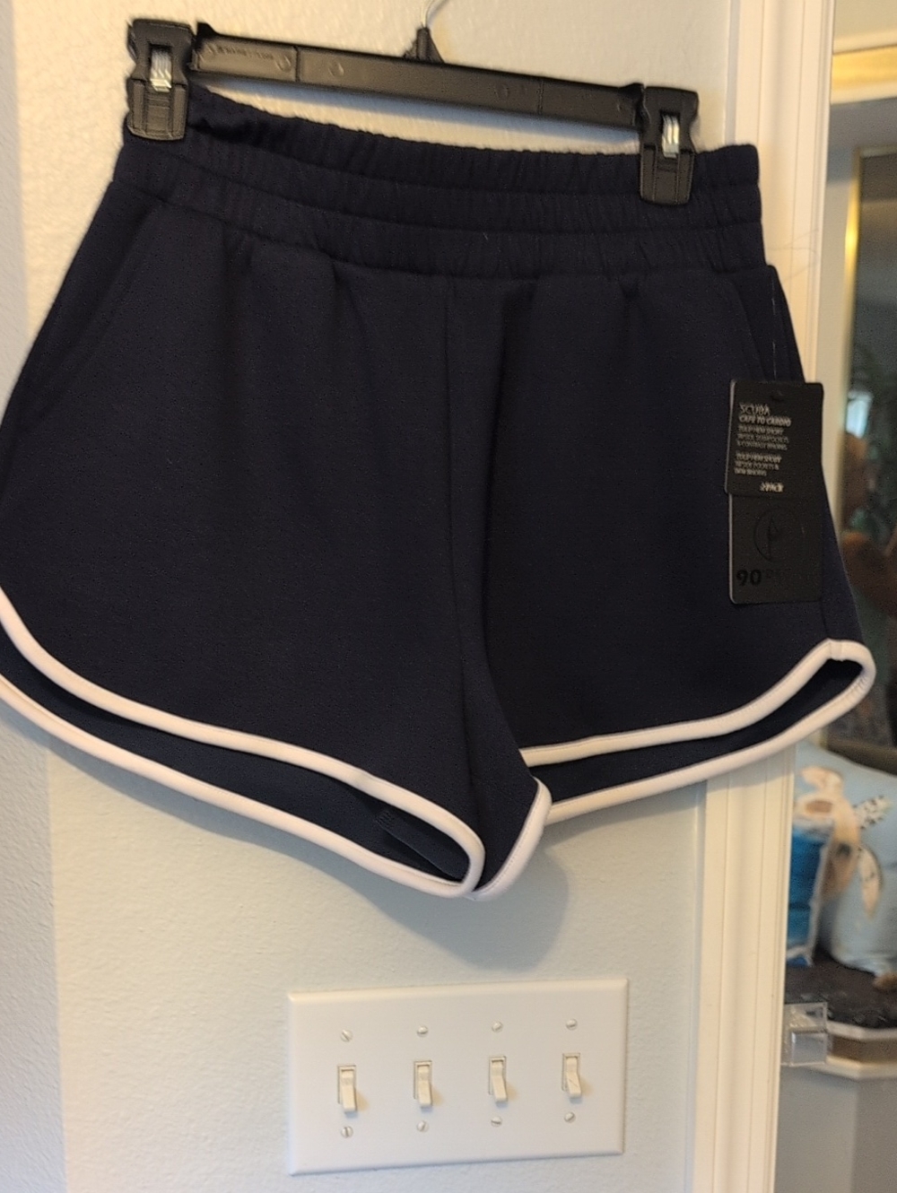 Women's Navy Blue Athletic Shorts with White Trim 2 Pack 1 Xs Gray 1 Small Blue